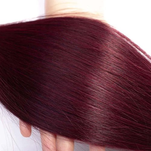 Habiliana Human Hair Bundles 14 16 18 Inch Burgundy 99J Straight Bundles Human Hair 100% Unprocessed Soft Sewn In with Double Drown Weft for Black Women
