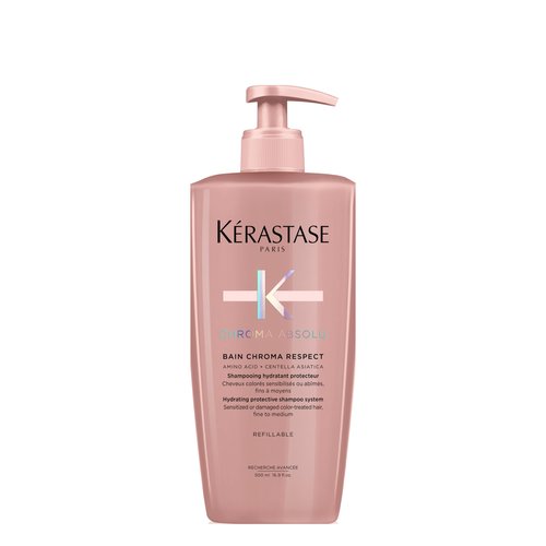 Kerastase Chroma Absolute Chroma Respect Shampoo For Sensitized or Damaged Color-Treated Hair - Protects and Hydrates Fine To Medium Hair with Glycerin and Hyaluronic Acid, 16.9 Fl Oz