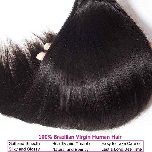 Giginger Bundles Human Hair 26 28 30 Inch Human Hair Bundles Natural Black Unprocessed Quick Weave Soft Sewn In Hair Extensions for Black Women