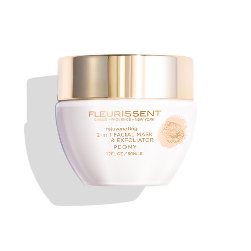 Fleurissent Enchanted Elixir – 2-in-1 Peony Facial Mask & Exfoliator – Revitalizing Floral Fusion, 99% Natural & COSMOS Organic Certified, 1.7 FL OZ for Healthy-Looking Skin