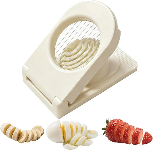 FANTEXY Egg Slicer - Eggs Cutter with Stainless Steel Wires, Easy to Clean And Store Slice Cutter, Multipurpose Boiled Eggs Slicer for Strawberries, Bananas, Soft Cheese，Kiwi