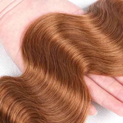 Habiliana Bundles Human Hair 26 28 30 Inch Body Wave 30 Light Brown Human Hair Bundles 11A Unprocessed Brazilian Virgin Quick Weave Hair Extensions for Black Women