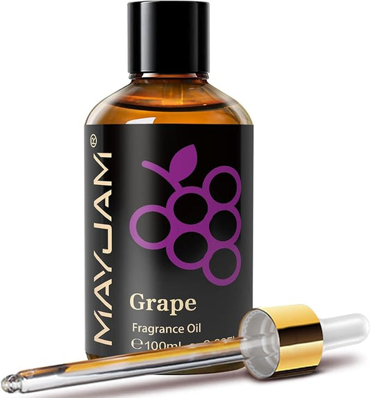MAYJAM 100ML/3.38FL.OZ Grape Fragrance Oils with Glass Dropper, Essential Oils for Diffusers for Home, Long Lasting Scented Oils for Diffusers Soap Candle Making