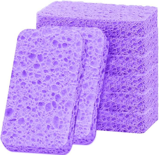 6 - Pack Non-Scratch Scrub Sponges - Sponges for Dishes and Washing Dishes, Cleaning Sponges for Kitchen Home Office, Magical 3D DIY Art and Craft Suppliers（Purple）