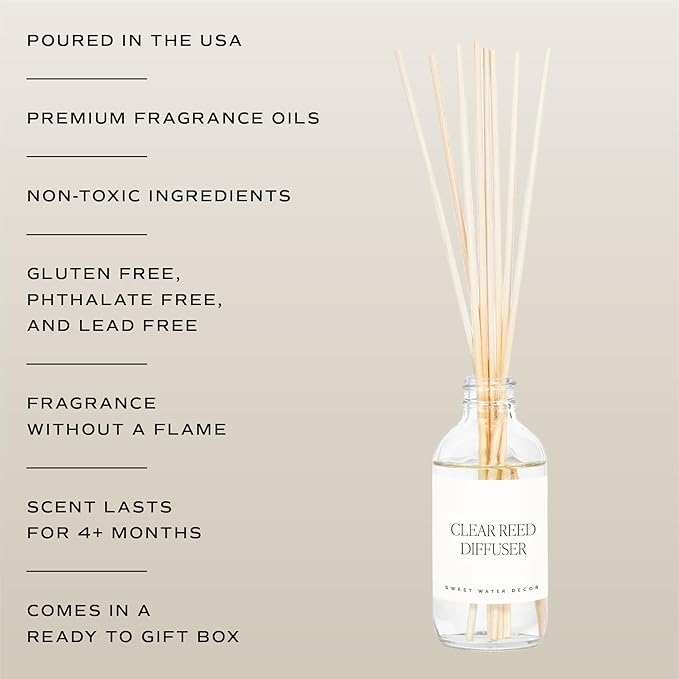 Sweet Water Decor Relaxation Reed Diffuser Set - Eucalyptus, Peppermint, Cedar, Patchouli Scented Diffusers - Reed Diffusers for Home with Long Lasting Fragrance - Oil Reed Diffuser - Made in the USA