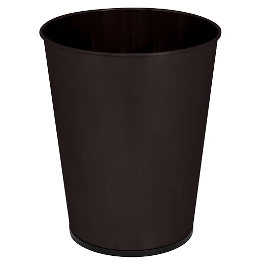 Bath Bliss 5 Liter Small Wastebasket | Round Open Top | Trash Can | Bathroom | Bedroom | Kitchen | Office | Dorm | Disposal Waste Bin | Garbage | Oil Rubbed Bronze