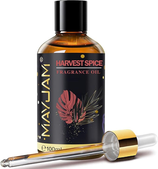 Harvest Spice Fragrance Oil Essential Oil, MAYJAM 3.38FL.OZ Harvest Spice Oil for Diffusers for Home, Long Lasting Scented Oils for Soap Candle Making - 100ML