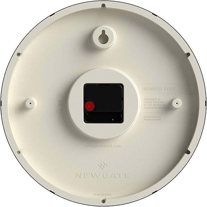 NEWGATE® Number Four Echo wall Clock | Modern Round Clock | 12 inch | Gray | Easy to Read Numbers | Ideal for Kitchen, Living Room or Office