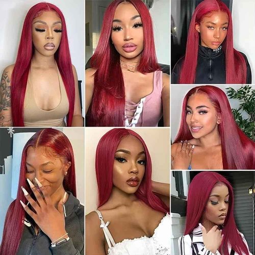 Condescension Human Hair Bundles Burgundy 99J Straight 26 28 30 Inch Bundles Human Hair 100% Unprocessed Burgundy Soft Sewn In Hair with Double Weft for Black Women