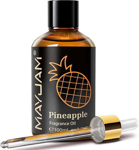 MAYJAM 100ML/3.38FL.OZ Pineapple Fragrance Oils with Glass Dropper, Essential Oils for Diffusers for Home, Long Lasting Scented Oils for Diffusers Soap Candle Making