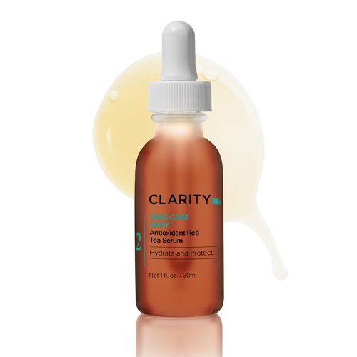 ClarityRx Take Care Daily Antioxidant Red Tea Face Serum, Natural Plant-Based Hydrating & Anti-Aging Facial Treatment for Environmental Protection (1 fl oz)