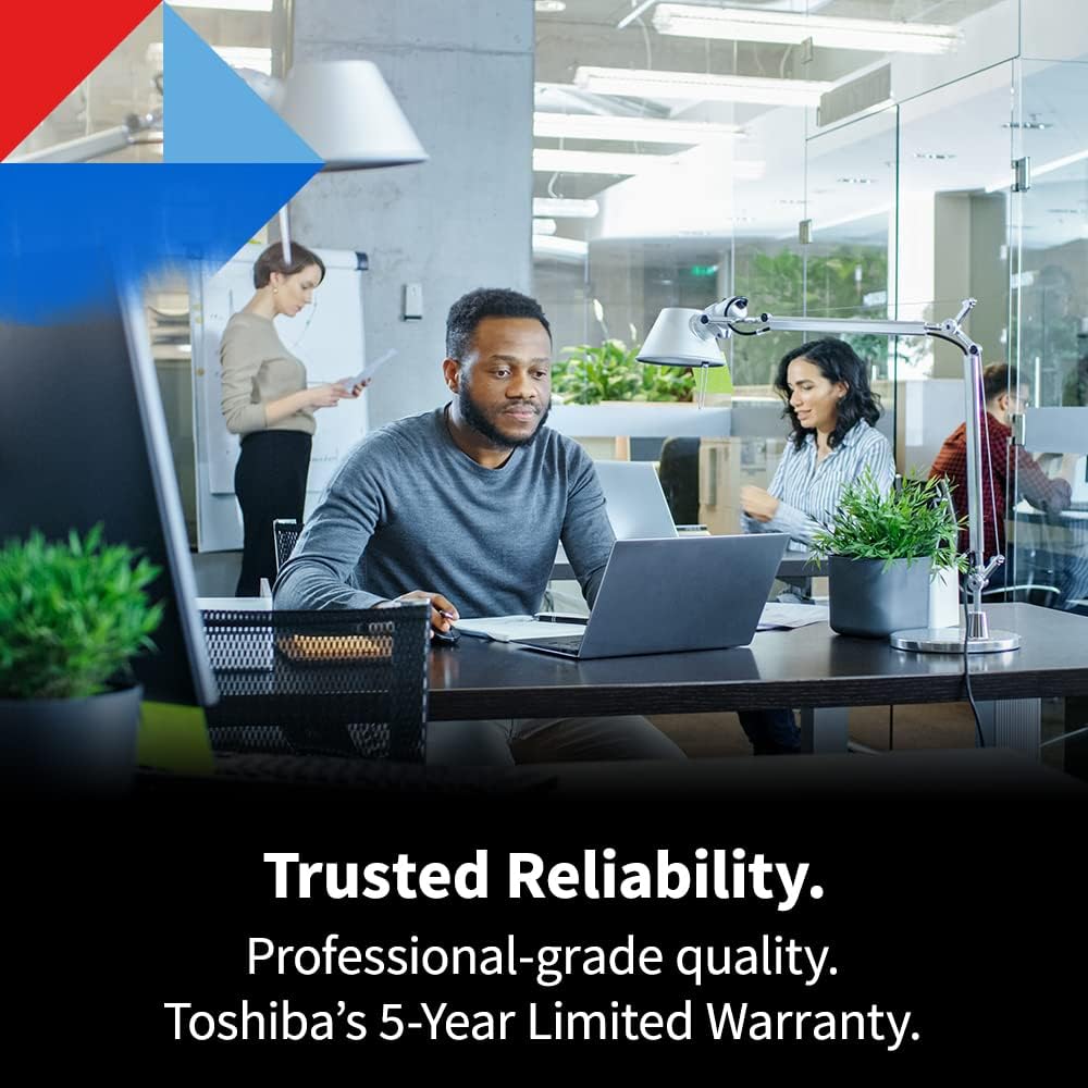 Toshiba N300 PRO 6TB Large-Sized Business NAS (up to 24 Bays) 3.5-Inch Internal Hard Drive - Up to 300 TB/Year Workload Rate CMR SATA 6 GB/s 7200 RPM 512 MB Cache - HDWG760XZSTB