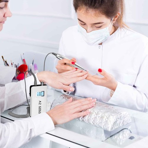 AZ GOGO Nail Drill Machine, 30000RPM Rechargeable Professional Portable Nail Drills for Acrylic Gel Nails - Salon Home Use (White)