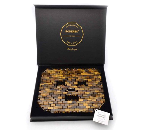 RODEREK Jade Ice Sleeping Mask, Jade Mask for Relieving Face & Eye Puffiness Migraine, Anti Wrinkle Mask Therapy, Yoga Meditation Tools (Tiger's eye Jade)