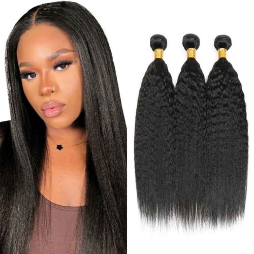 Condescension Human Hair Bundles 26 28 30 Inch Kinky Yaki Wave Human Hair Bundles Unprocessed Brazilian Virgin Quick Weave Hair for Black Women