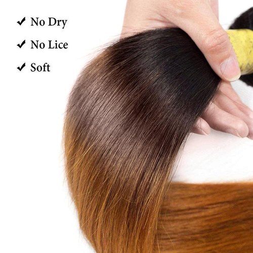 Condescension Brazilian Omber T1B/4/30 Human Hair Bundles 18 20 22 Inch Straight Hair 3 Bundles Human Hair 100% Unprocessed Remy Virgin Weave Hair for Women