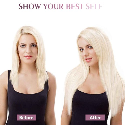 Fimislosion Real Hair Extensions Clip in Human Hair, Seamless Clip in Hair Extensions Real Human Hair, 18 Inch Clip ins extensions for women, Ash Platinum Blonde 120G 7Pcs