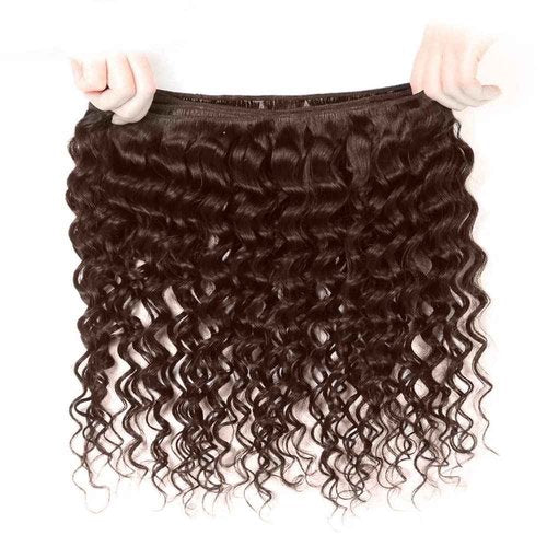 Dark Brown Bundles Human Hair Color #4 Water Wave Bundle 24 26 28 Inch Peruvian Virgin Remy Hair Mixed Length 3 Bundles Double Weft Hair Weave