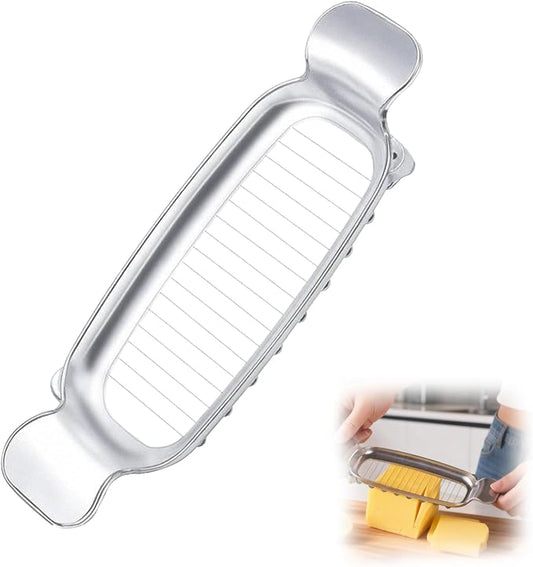 Butter Slicer Cutter & Cheese Cutter–Multi-Use Kitchen Tool for Evenly Slicing Butter Blocks, Cheeses, Eggs & Soft Fruits–Non-Stick，Compact & Portable for Home, BBQ, Camping（1 PACK)