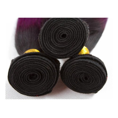 Habiliana Bundles Human Hair 18 20 22 Inch Body Wave T1B Purple Human Hair Bundles 11A Unprocessed Brazilian Virgin Quick Weave Hair Extensions for Black Women