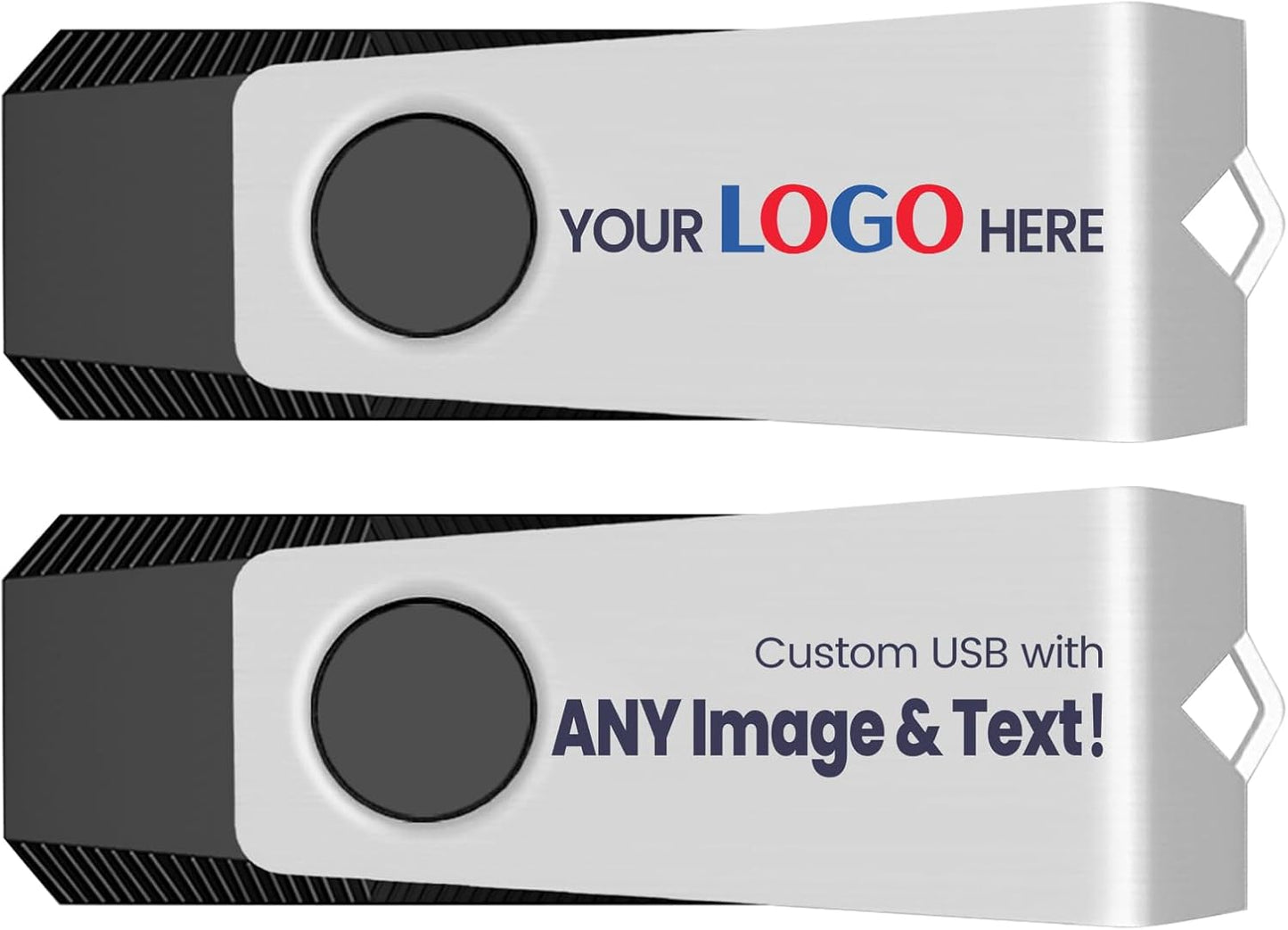 Customizable Flash Drives 512MB, Wooolken Personalized USB 2.0 Drive 10/20/50/100 Pack, Custom Thumb Drive Engraved Logo USB Drive (Mixcolors)