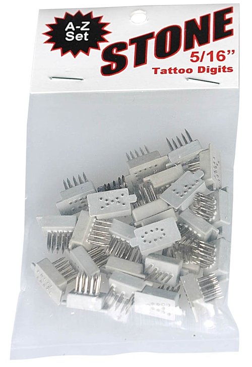 Stone Manufacturing Tattoo Letter Set A-Z (Small) 5/16IN