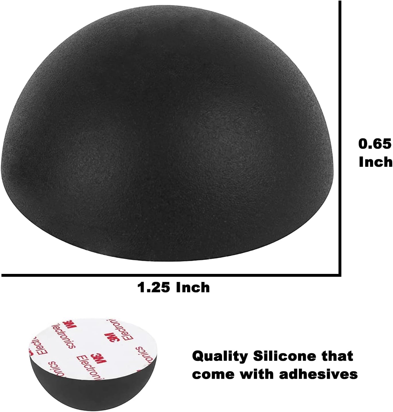 1.25" Silicone Hemisphere Bumpers Isolation Feet Rubber Non-Skid Speaker Pads with Adhesive Record Player Isolation Pads for Small Speaker Spikes,Turntable,Amplifiers, Subwoofer,Monitors,Decks 8 pcs
