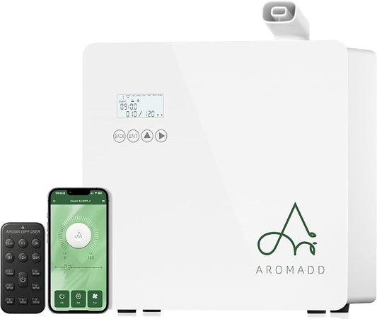 2026 Upgraded 3500 Sq.Ft HVAC Scent Diffuser for Home, Smart Whole House Scent System with App & Remote Control, Hotel Collection Waterless Diffuser for Large Room, Cold Air Tech, 600mL, White