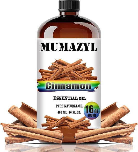Cinnamon Essential Oil, Cinnamon Oil 16 Fl Oz 480ML for Diffuser Humidifier Yoga Cleaning DIY Candle Soap Making MUMAZYL Essential Oils