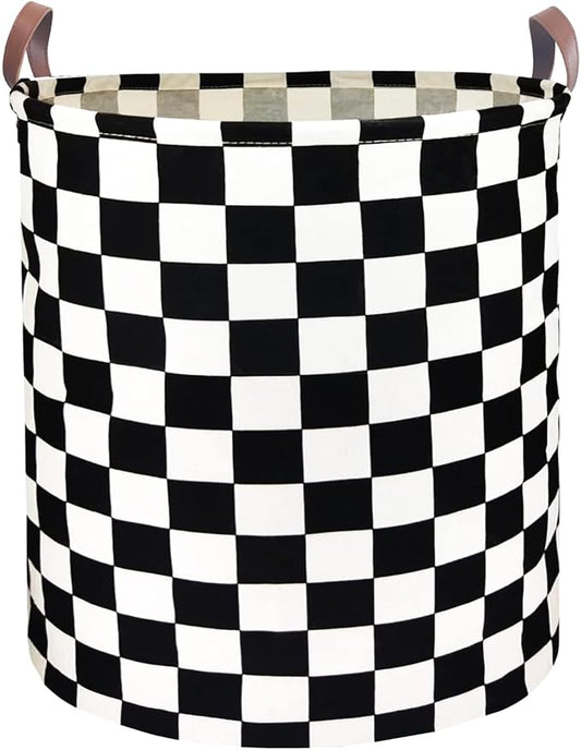 Waterproof Laundry Hamper Collapsible Laundry Basket Leather Handle Laundry Bag Large Clothes Storage Toy Organization for Bathroom Bedroom Laundryroom College Dorms (Hege-002)
