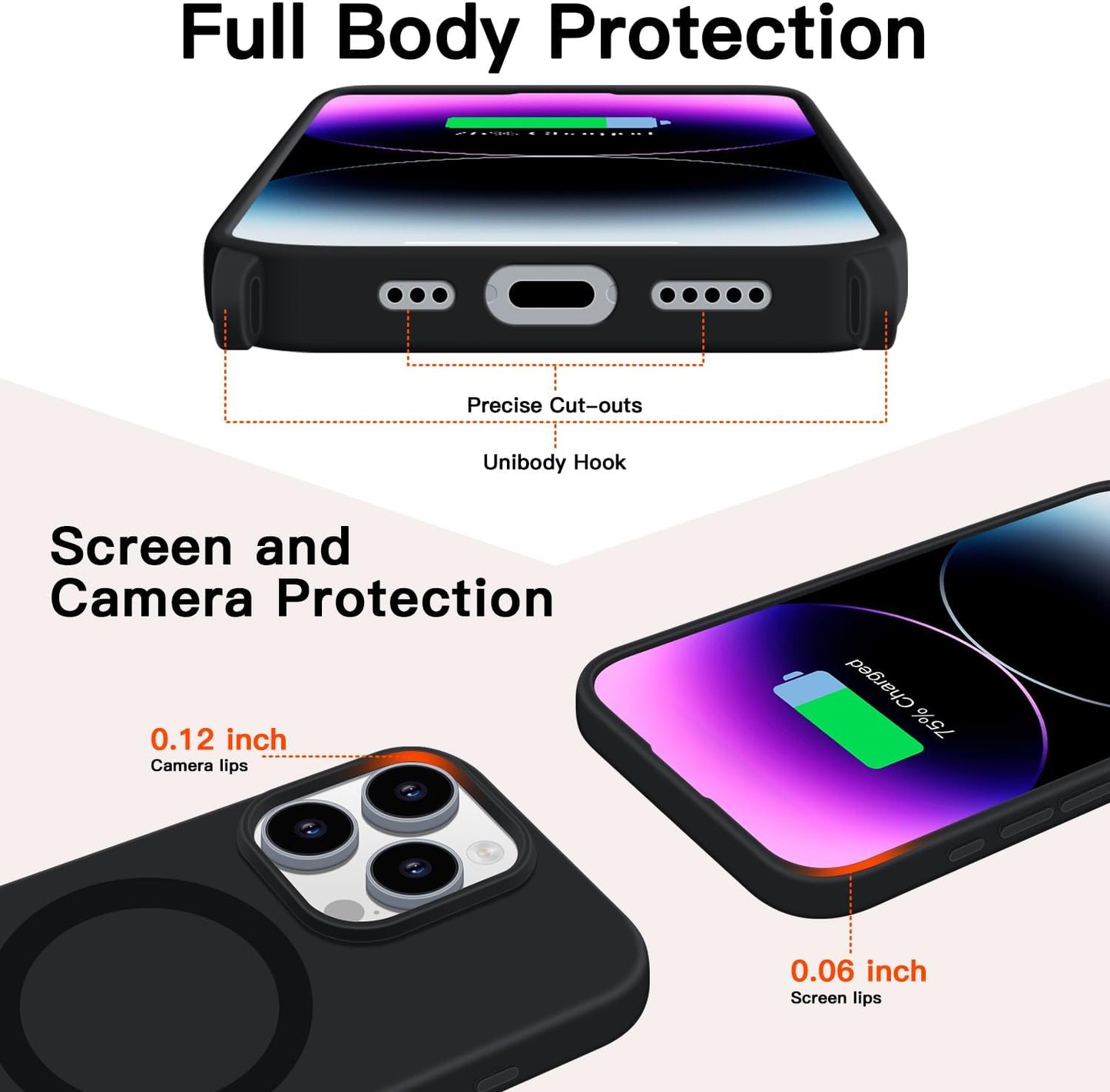for iPhone 16 Case with Lanyard [Compatible with MagSafe], Crossbody Phone Case with Neck Strap Adjustable, Magnetic Phone Cover for iPhone 16 6.1'' Black