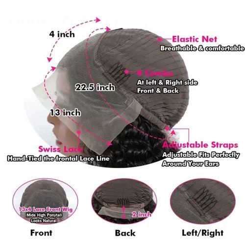 virginess Deep Wave Lace Front Wigs Human Hair Pre Plucked 24 Inch 13x4 Lace Frontal Closure Wig for Black Women Human Hair Glueless Deep Curly Lace Front Wig