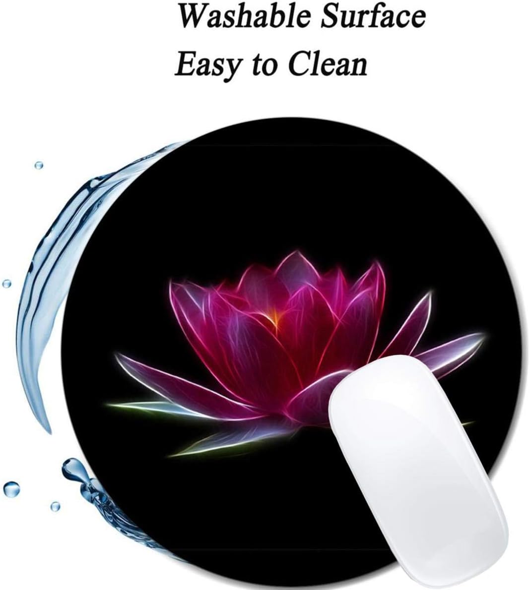 Lotus Flower Water Plant Mouse Pad Round Non-Slip Rubber Mousepad Laptop Office Computer Decor Cute Desk Accessories Customized Design Mouse Pad