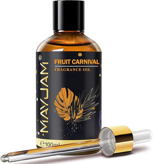 Fruit Carnival Fragrance Oil Essential Oil, MAYJAM 3.38FL.OZ Fruit Carnival Oil for Diffusers for Home, Long Lasting Scented Oils for Soap Candle Making - 100ML