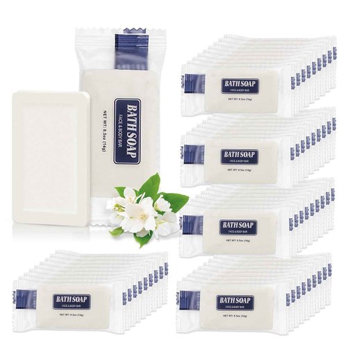 SLequipo Bulk Bar Soap, 500 Pack Mini Soap Bars Bulk Individually Wrapped, 0.5 oz Travel Soap Small Hotel Soaps Travel Size Toiletries for Hotel Bathroom