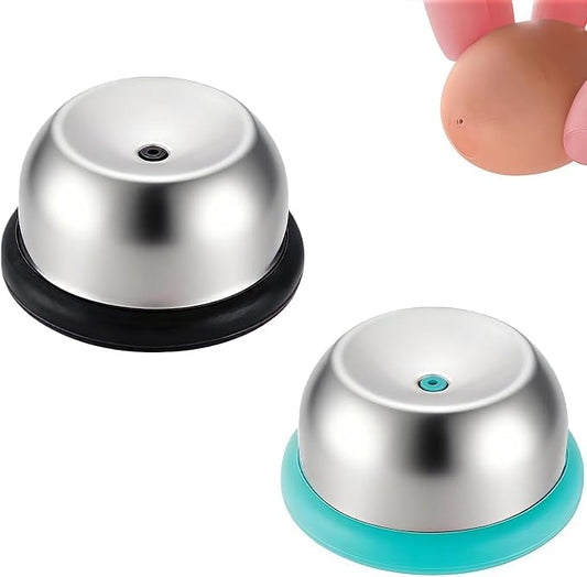 2PCS Egg Piercer for Raw Eggs, Stainless Steel Needle Egg Punch Tool with Black or Blue Anti-Slip Base to Get Good Hard Boiled Eggs for Home and Commercial Kitchen Use