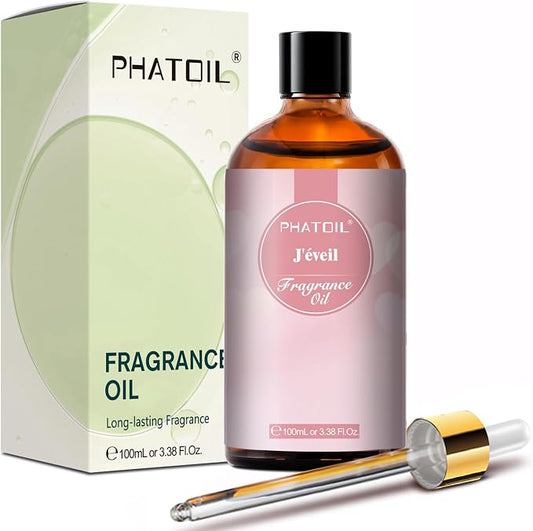 PHATOIL J'eveil Fragrance Oil 3.38 FL.OZ Diffuser Oil for Aromatherapy | Long lasting scent for diffusers & humidifiers; ideal for home aromatherapy, yoga, DIY candle, soap, bath salt & body wash