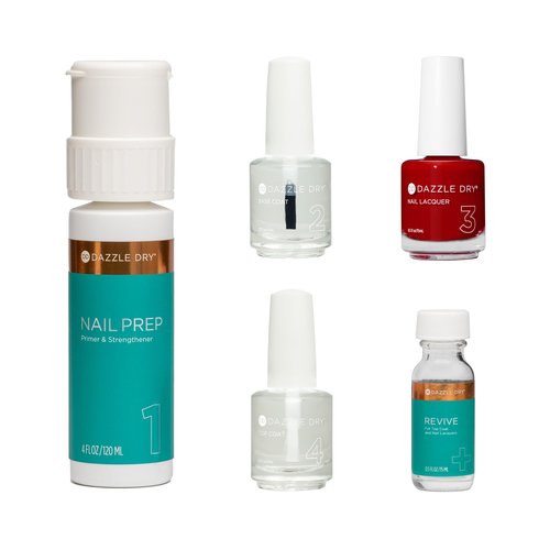 Dazzle Dry Full System Kit - Rapid Red - A full coverage classic true red with blue undertones. Full coverage cream. (0.5 fl oz)