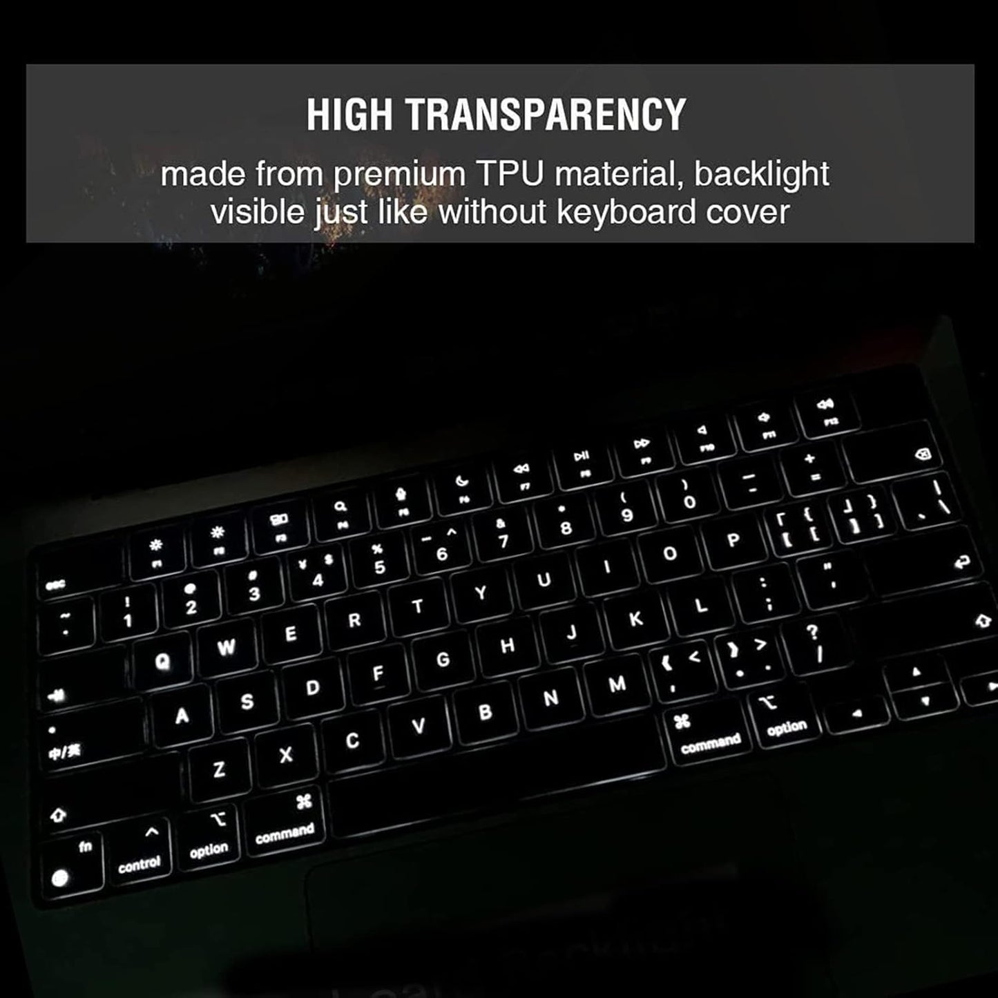 EooCoo Premium Keyboard Cover Skin Ultra Thin Protector Compatible with 2025-2021 MacBook Air 15" 13.6" M4 M3 M2 Chip, MacBook Pro 14" 16" M4 M3 M2 M1 Pro Max Chip, Clear