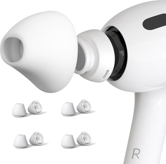 4 Pairs Ear Tips for AirPods Pro 1 & 2 [Relief Pain] [Fit in Case] Noise Cancellation Add Grip Sport Earbuds [US Patent Registered] (Extra Small)
