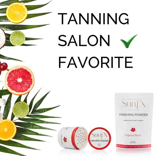 SunFX Post Spray Tan Translucent Finishing Powder | Talc Free | Sunless Tanning Setting Powder | Shimmer | Tropical Burst - 1lb