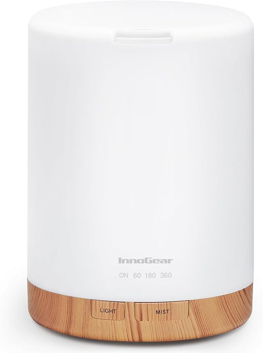 InnoGear 300ML Essential Oil Diffuser, Premium 5-in-1 Ultrasonic Aromatherapy Diffusers Mother's Gift Scent Humidifier Aroma Diffuser Vaporizer Auto-Off Timer for Room Office Home, Yellow, Medium