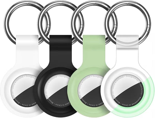 Compatible with AirTag Holder Case Keychain 4 Pack, for AirTag 1st & 2nd Generation Key Chain Ring Case Cover for Air Tag Holder GPS Tracker Item Air Tags Finders Air Tagholder for Kids,Bags,Luggages