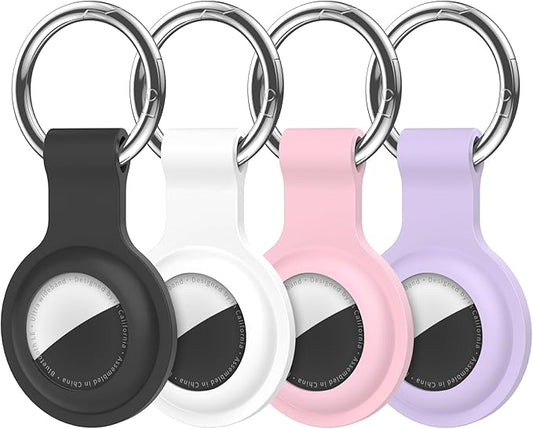 Compatible with AirTag Holder Case Keychain 4 Pack, for AirTag 1st & 2nd Generation Key Chain Ring Case Cover for Air Tag Holder GPS Tracker Item Air Tags Finders Air Tagholder for Kids,Bags,Luggages