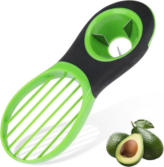 Good Grips 3-in-1 Avocado Slicer, Stainless Steel Blade, Manual Kitchen Tool, Dishwasher Safe Green