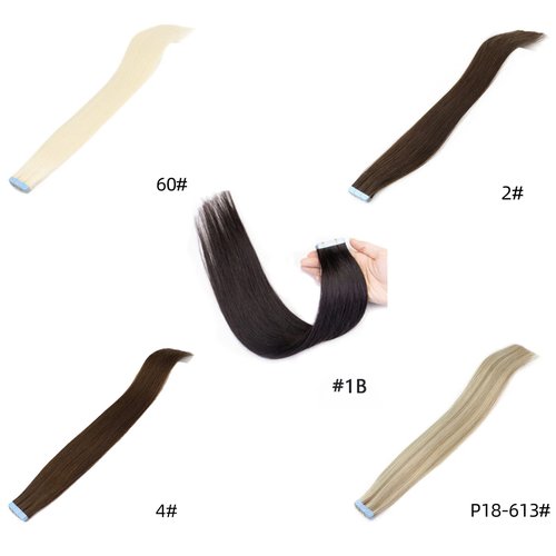 VADES Tape In Hair Extensions Remy Human Hair #2 Chocolate Brown Tape Hair Extensions Real Human Hair 20 Inch Invisible Seamless Skin Weft Extensions 100 Grams 40 Pieces