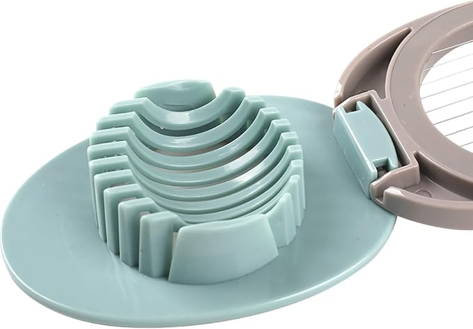 Egg Slicer for Hard Boiled Eggs Cutter with Stainless Steel Wire Dishwasher Safe (Green)
