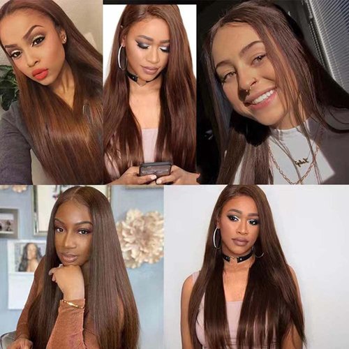 Giginger Bundles Human Hair 20 22 24 Inch Color 30 Light Brown Straight Bundles Human Hair Unprocessed Quick Weave Soft Sewn In Hair Extensions for Black Women