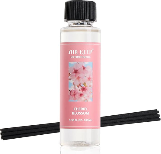 Airkeep Reed Diffuser Oil Refill/Cherry Blossom/3.38 oz/1 Pack/Air Freshener & Aromatherapy Essential Oil Blend for Home Fragrance – Scented Refill Oil for Bathroom, Bedroom & Home Decor