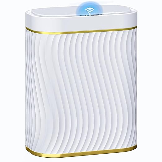 steo spce Automatic Motion Sensor Bathroom Small Trash Can with Lid, 2.6 Gallon Touchless Slim Garbage Can, Smart Waterproof Trash Bin for Bedroom, Restroom, Living Room, Office